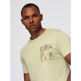 Ombre Men's cotton t-shirt with printed pocket - light grey | Shoptok.si