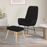  Stolica za ljuljanje od tkanine s osloncem za noge crna