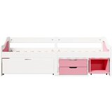  Dnevni krevet s 3 ladice bez madraca IRUN bijelo&roza 90x200 cm | Eponuda.com