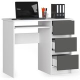 AKORD Računalniški pisalni miza A-6 90 cm desno - bela-siva - 3 predali, (21702477) | Shoptok.si