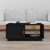 vidaXL Klubska mizica črna 80x50x35,5 trdna borovina Cene