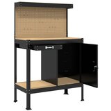  Delovne klopi s predalom Črna 81 x 41 x 145 cm Konstruiran les, (5000110597) Slike