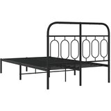  Metalni okvir za krevet s uzglavljem crni 120x200 cm | shoptok.hr