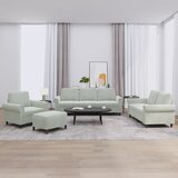 vidaXL 4-dijelni set sofa s jastucima svjetlosivi baršunasti | Eponuda.com