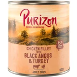 Purizon 5 + 1 gratis! mokra pasja hrana 6 x 400 g/ 800 g - Adult Govedina Black Angus & puran s sladkim krompirjem in brusnicami 6 x 800 g