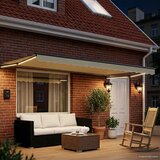 Ručna zlačivna tenda s LED diodama Krem i Antracit 4 x 2 m | shoptok.hr