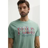 Polo Ralph Lauren Bombažna kratka majica moška, zelena barva, 710941855