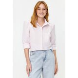 Trendyol Lilac Crop Woven Shirt Cene