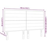  LED glava kreveta S LED lampica Crna 180 cm Poliester - Crna 180 cm Visoki uzglavlje | shoptok.hr