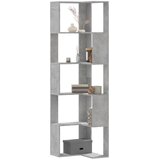 Kutni regal za knjige 5 razine boja betona 50x50x179 cm drveni | shoptok.hr