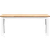 vidaXL Klupa 110 cm bijela puna drvena guma | shoptok.hr