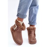 Boto Faux Fur-Lined Clasp Snow Boots Dark Beige Dulca | Shoptok.si