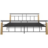Kovina okvir za krevet od metala i masivne hrastovine 180 x 200 cm | shoptok.hr