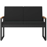  Zunanja klop z blazino Črna 107 x 61 x 80 cm poli ratan, (5000273425) | Shoptok.si
