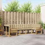  Set vanjskih sofa 7 kom. Bijela i bež Smeđa 304 x 128,5 x 73 cm | shoptok.hr