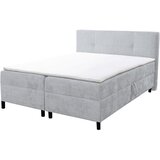 MID.YOU POSTELJA Z VZMETNICO 180 cm x 200 cm , les, tekstil svetlo siva | Shoptok.si