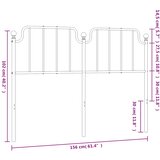  Metalno zamjensko uzglavlje crno 150 cm | shoptok.hr