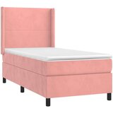 Box spring krevet s madracem ružičasti 90x200 cm baršunasti | shoptok.hr