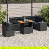 vidaXL 7-dijelni set vrtnih sofa od poliratana s jastucima crni | shoptok.hr