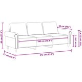  Trosjed od tkanine smeđi 180 cm baršunasti | shoptok.hr