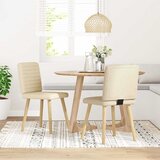 vidaXL Jedilni stoli 2 kosa krem blago | Shoptok.si