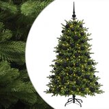  Umjetno božićno drvce s kuglicom 180 cm 300 LED lampica - 180 cm s LED-ima i crnim lopticama | shoptok.hr