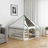  Ograda za Pse s 6 Panoa Bijela 179 x 151 x 114 cm Plastika | shoptok.hr