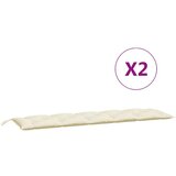vidaXL Jastuci za vrtnu klupu 2 kom Krem bijeli tkanine Oxford | shoptok.hr