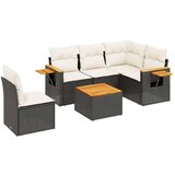 6-dijelni set vrtnih sofa s jastucima crni od poliratana | shoptok.hr