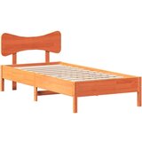 vidaXL Posteljni okvir brez vzmetnice voščeno rjav 100x200 cm borovina | Shoptok.si