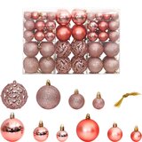  Božićne kuglice 100 kom ružičaste i ružičastozlatne 3/4/6 cm | shoptok.hr