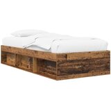  Okvir kreveta s pohranom s policom Staro drvo 80 x 200 cm | shoptok.hr