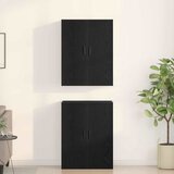  Ormar za montažu na zid 2 kom. Crni hrast 69,5 x 34 x 90 cm | shoptok.hr