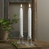 Star Trading Set od 2 LED svijeće od bijelog voska Flamme Swirl Antique, visina 25 cm