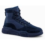 Ombre Men's ankle sneaker boots with sculpted sole - navy blue | Shoptok.si