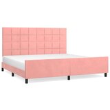  Za krevet s uzglavljem ružičasti 200x200 cm baršunasti | shoptok.hr