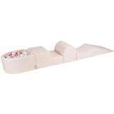 MeowBaby Foam Playground 4-delni komplet za igranje bazena s penasto žogo, 100 žog, boucle, bela: pastelno roza/mint/bela/bež, (21295250) Cene