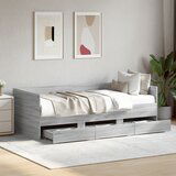  The Living Store Dnevna postelja s predali siva sonoma 90x200 cm inženirski les - Dnevna Postelja, (21440337) | Shoptok.si