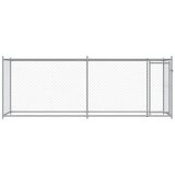  Kavez za pse s vratima sivi 4 x 2 x 1,5 m od pocinčanog čelika | shoptok.hr