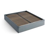 Micadoni Svijetlo plavi tapecirani bračni krevet s prostorom za odlaganje/bez uzglavlja s podnicom 200x200 cm Susan – | shoptok.hr
