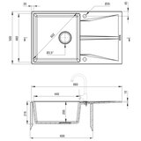 Deante ZRC_S11A - kuhinjski sudoper corio 50x86 cm granit/metalno siva | Eponuda.com