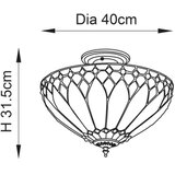 Endon 63978 - plafonski luster tiffany brooklyn 3xE27/60W/230V ø 40 cm | Eponuda.com