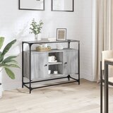 vidaXL Komoda sa staklenom površinom boja hrasta 98x35x81 cm drvena | shoptok.hr