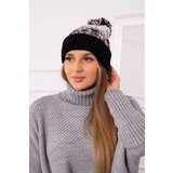 Kesi Cap with a pompom Abigail K326 beige+black Cene