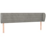 Uzglavlje s ušima svjetlosivo 203x23x78/88 cm baršunasto | shoptok.hr