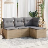 Maison Chic Seti vrtnega pohištva - Vrtna garnitura - Vrtni pohištvo set 4-delna z blazinami bež poli ratan, (21810525) | Shoptok.si