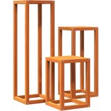 Furnova Stojala za rastline 3 kosi voščeno rjava trdna borovina, (21919865) | Shoptok.si