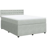 Maison Chic Box spring postelja - Vzmetna postelja z vzmetnico svetlo siva 160x200 cm žamet SL23966, (21891309) | Shoptok.si