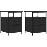 vidaXL Nočna omarica 2 kosa črna 44x45x60 cm inženirski les | Shoptok.si