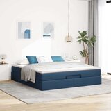  Otomanski krevet s madracem plavi 180x200cm od tkanine | shoptok.hr